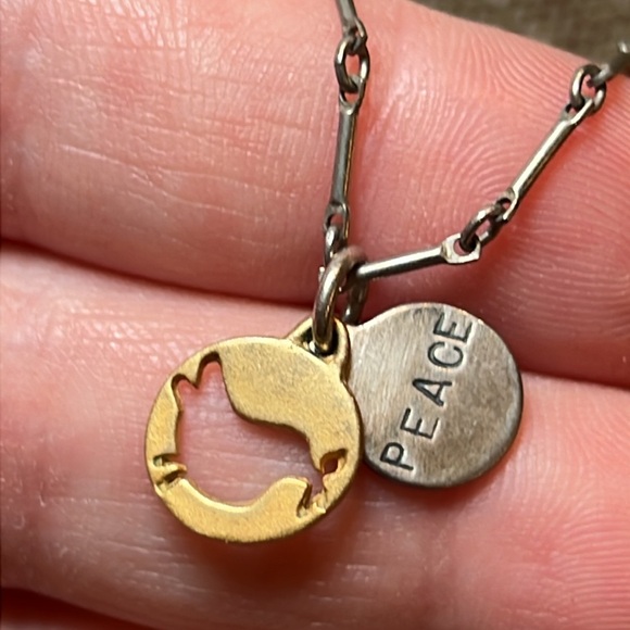 Vintage Kathy Bransfield peace dove sterling silver unique silver chain necklace - Picture 3 of 7